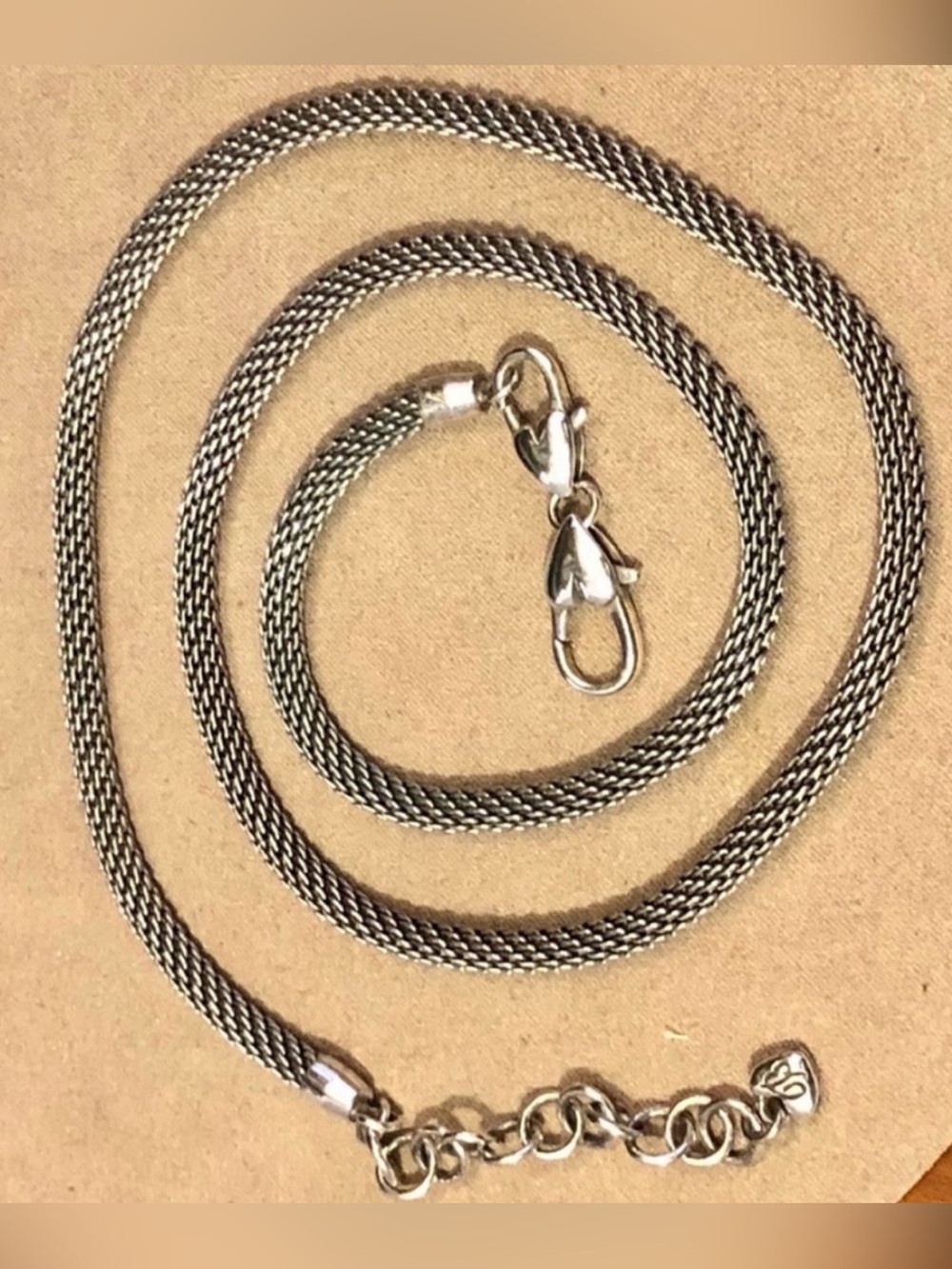 Brighton Beverly Glam Medium Necklace for charms & beads Silver mesh Retired